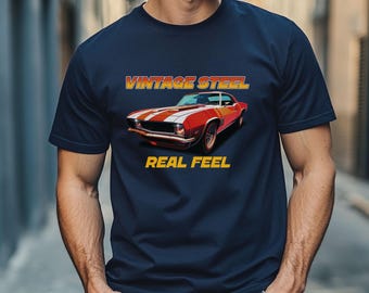 Camiseta vintage de muscle car de acero