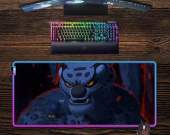 Kung Fu Panda LED Mouse Pad: Tai Lung RGB Gaming Desk Mat - Etsy