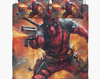 Deadpool Duvet cover: Custom bedding set, 2 pillowcases + quilt cover