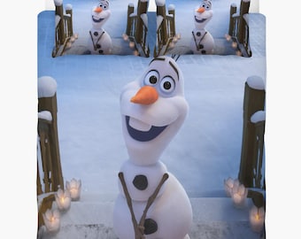 Poszewka na kołdrę Frozen: komplet pościeli Olaf Custom, 2 poszewki na poduszki + poszwa na kołdrę