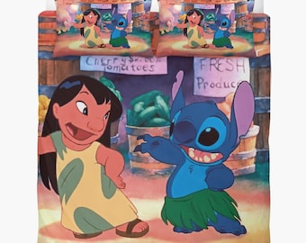 Lilo and Stitch Duvet cover: Custom bedding set, 2 pillowcases + quilt cover