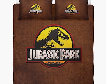 Jurassic Park Duvet cover: Dinosaur Custom bedding set, 2 pillowcases + quilt cover