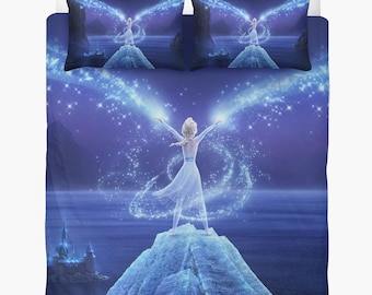 Poszewka na kołdrę Frozen: Elsa Spersonalizowany zestaw pościeli, 2 poszewki na poduszki + poszwa na kołdrę