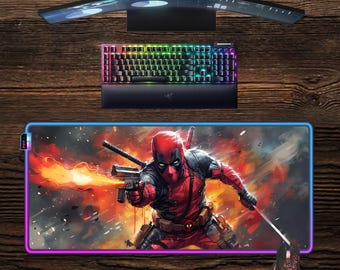 Deadpool LED Mouse Pad: RGB Gaming Desk Mat