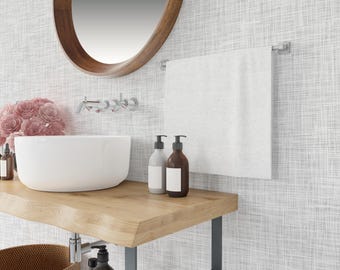 White Linen Texture Wallpaper, Faux Fabric Wall Mural, Minimalist Neutral Decor, Modern Textured Wallpaper, Clean Organic Wall Art