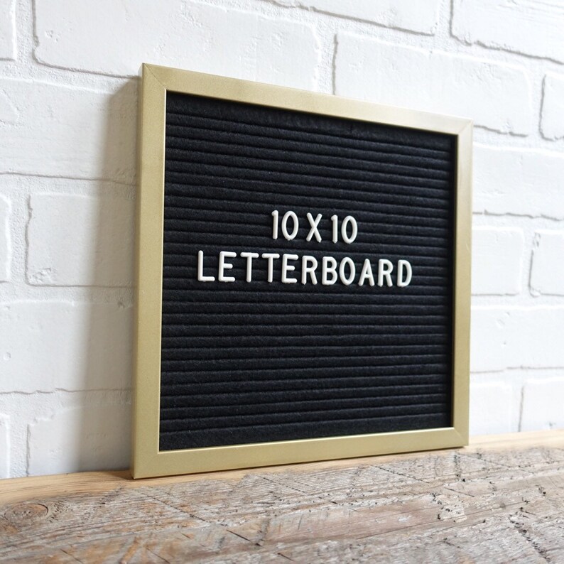 Gold Frame Letter Board 10x10 FREE SHIPPING Black Felt Etsy