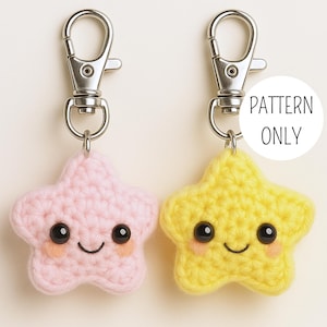Stern Schlüsselanhänger Muster häkeln: Easy Amigurumi DIY (PDF Download)