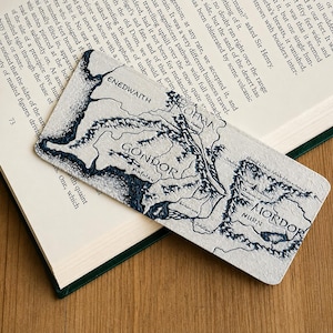 Middle Earth Map Bookmark: 3d printed, raised, textured Classic Lord of the Rings gift for Literary Fans and Fantasy Lovers.