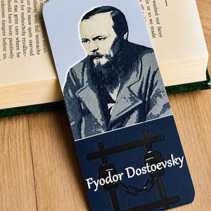 Fyodor Dostoevsky  Bookmark: 3D Printed Raised and textured, Classic Crime and Punishment  Literature, Gift for Book Lovers