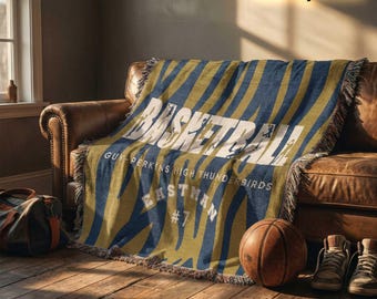 Basketball Personalized Woven Blanket – Custom Basketball Player Gift