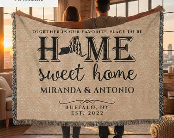 New York Personalized State Blanket – Custom Empire State Home Throw Gift