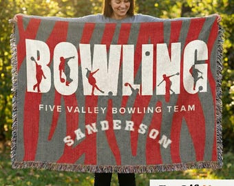 Bowling Personalized Woven Blanket – Custom Bowler Gift
