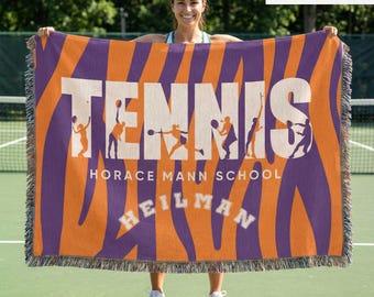 Tennis Personalized Woven Blanket – Custom Tennis Player Gift