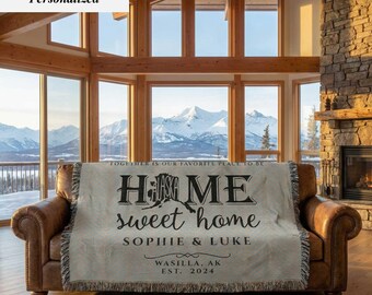 Alaska Personalized State Blanket – Custom Last Frontier Northern Home Throw Gift