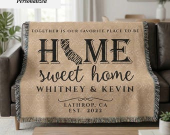 California Personalized State Blanket – Custom Golden State Home Throw Gift