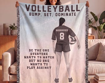 Personalisierte Mädchen Beachvolleyball gewebte Decke Benutzerdefinierte Sport Geschenk werfen