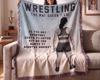 Personalisierte Wrestling-Decke für Mädchen – Individuelles Geschenk für Sportlerinnen