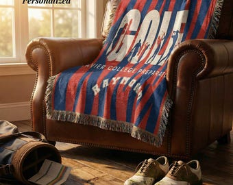 Golf Personalized Woven Blanket – Custom Golfer Gift
