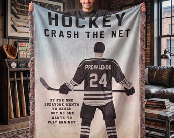Personalisierte Hockey-Webdecke – Geschenkidee für Jungen – Individuell gestaltbar