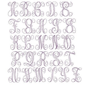 Floss Stitch Monogram font PES only 3,4 and 5 Inch