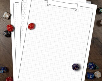 Plantillas de cuadrícula para mapas de D&D / Cuadrado, Hexagonal, Punto / Descarga digital