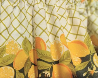 Lemons Valance Vintage look New  Cotton 52 x 13 Kitchen Print