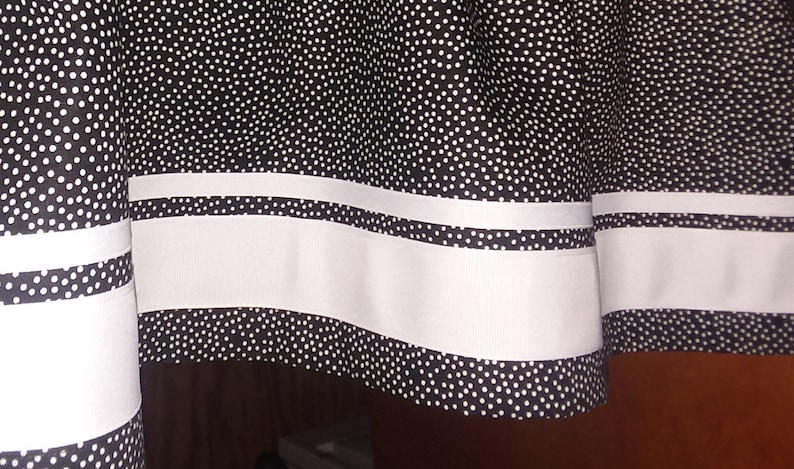 POLKA DOT Valance w ribbon trim 40 x 14 STANDARD Opening Version