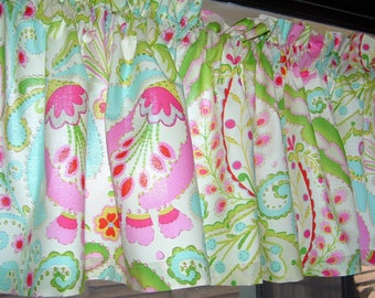 Kumari GARDEN FLORAL print Valance Cotton   40" Wide x 12" Long Unlined