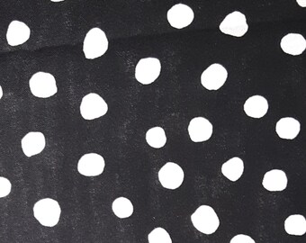 Large (1/2" dime dot) Black/ white DOT Valance or Panel Cotton  40" x  14" Unlined