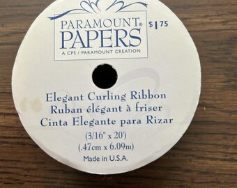 Paramount Papers 1970s Red Gold Curling Ribbon 3/16" X 20 Foot Spool  NOS
