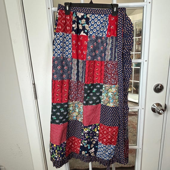Artisan Patchwork Wrap Skirt by Mountain Artisans… - image 2