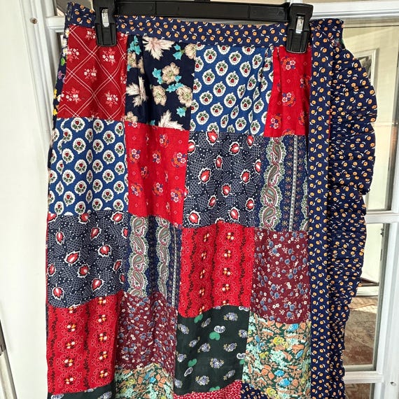Artisan Patchwork Wrap Skirt by Mountain Artisans… - image 3