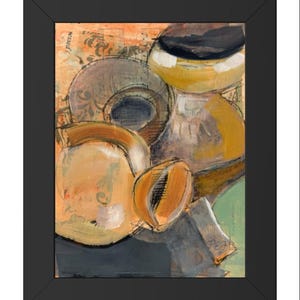 古代陶器をモチーフにしたオリジナルアクリルミクストメディアコラージュのアートプリント