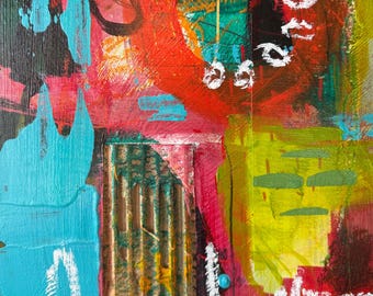 Fusion, original acrylic painting on wood panel board.