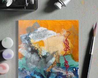 Golden Emotion, Original Abstract Acrylic Painting, Vibrant Colors