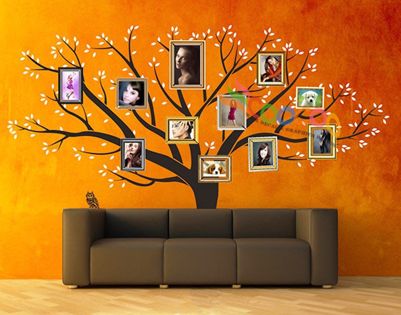 Wall Decal Tree Wall Sticker Large Family Tree Photo Frames Etsy