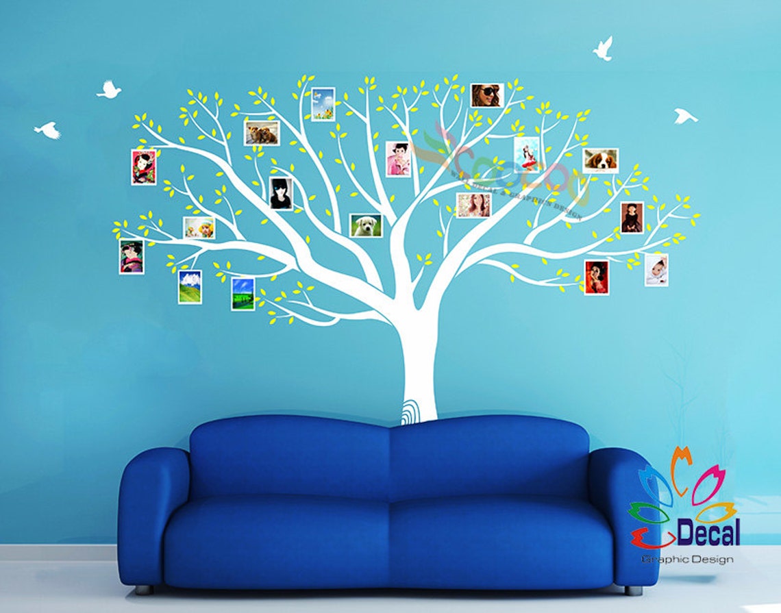 Wall Decal Tree Wall Sticker Large Family Tree Photo Frames Etsy