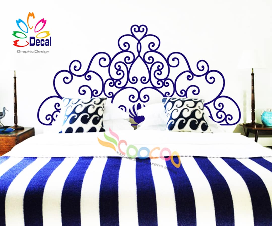 Headboard Decal Vinyl Wall Decal Headboard Wall Sticker King Etsy