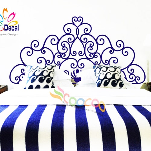 Headboard Decal Vinyl Wall Decal Headboard Wall Sticker King Etsy
