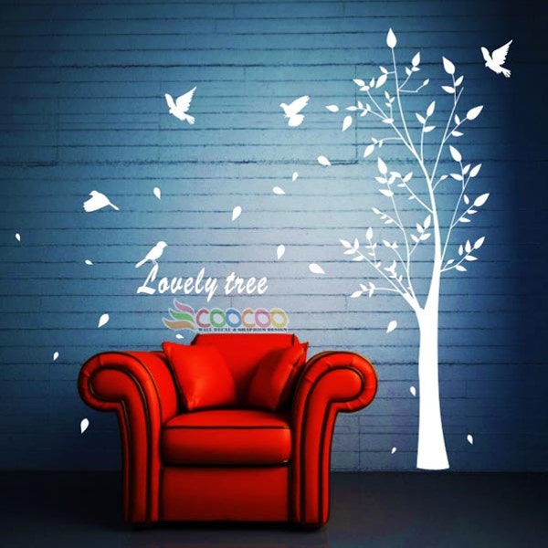 Wall Decal, wall Stickers ,Tree Wall Decals ,Wall decals, Nursery wall decal,Childrenwall decals, "Lovely Tree" and birds Removable