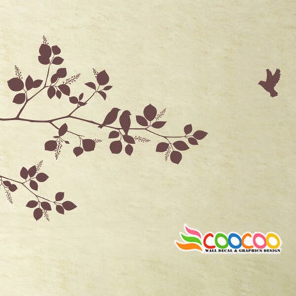 Wall Decal, muur stickers, Tree Wall Decals, Muur stickers, Kwekerij muur sticker, verwijderbaar: DC0126412.  Enkele kleuren Takken en vogels