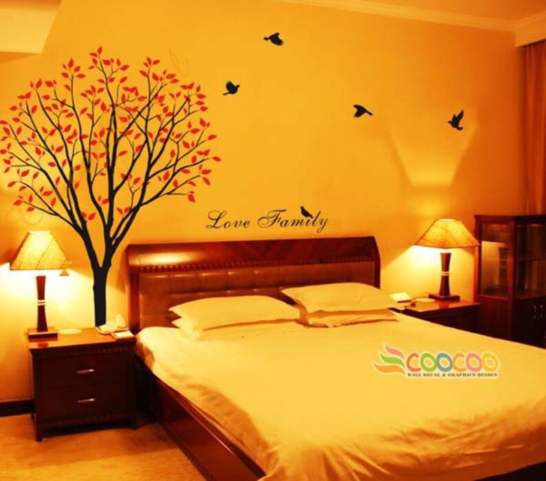 Wall decals Tree Wall Decals Nursery wall decal,Children wall decals wall Stickers Tree and Birds 2 colors Wall Decal Removable