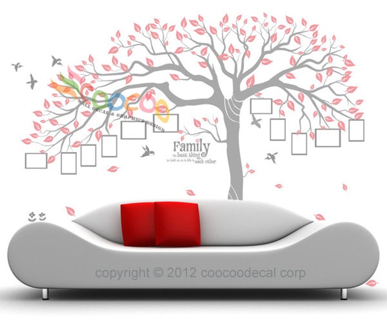 Wall Decal Sticker Removable Photo Frame Tree With Family Etsy