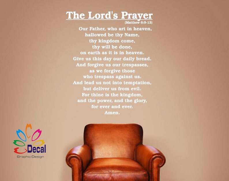 Lord Who Art In Heaven Prayer Lord's Prayer Decal: Our father who art in heaven... | Etsy