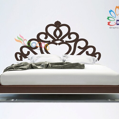 Headboard Decal Vinyl Wall Decal Floral Pattern Queen Full Etsy