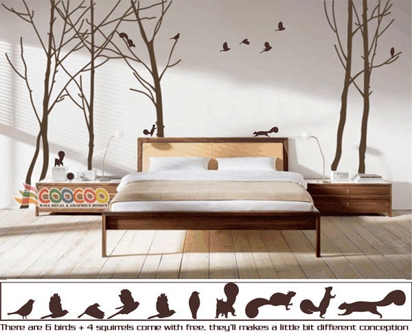 Innovative Stencils Simple Tree Large Wall Decal - Forest Vinyl Sticker, Nursery Art, USA Made
