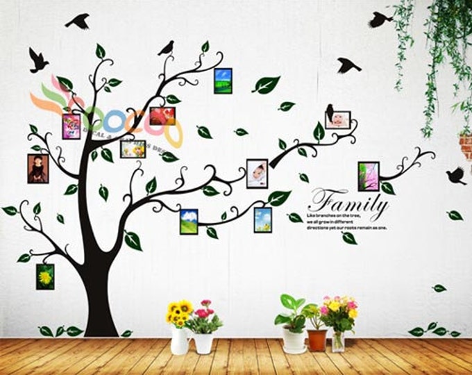 Photo Frame Tree Wall Decal Quote Family Tree Wall Decal Vinyl 80h Etsy