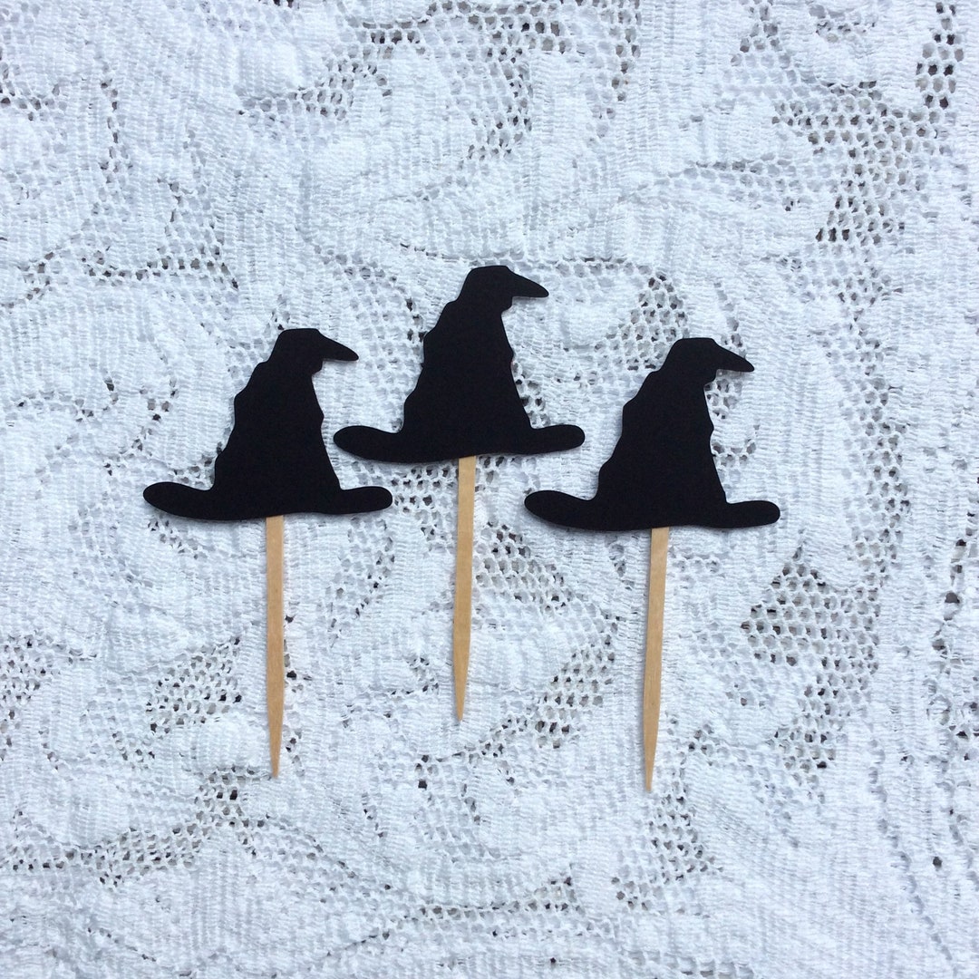 Witches Hat Cupcake Toppers, Sorting Hat Cupcake Toppers, Food Picks 12 Etsy