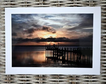 Duck, North Carolina Sunset Photo Greeting Card (5x7)