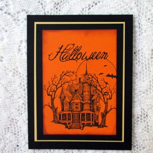 Haunted House Card, Halloween Greeting Card, Haunted House Greeting Card, Blank Inside Card